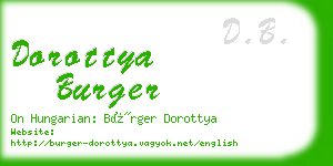 dorottya burger business card